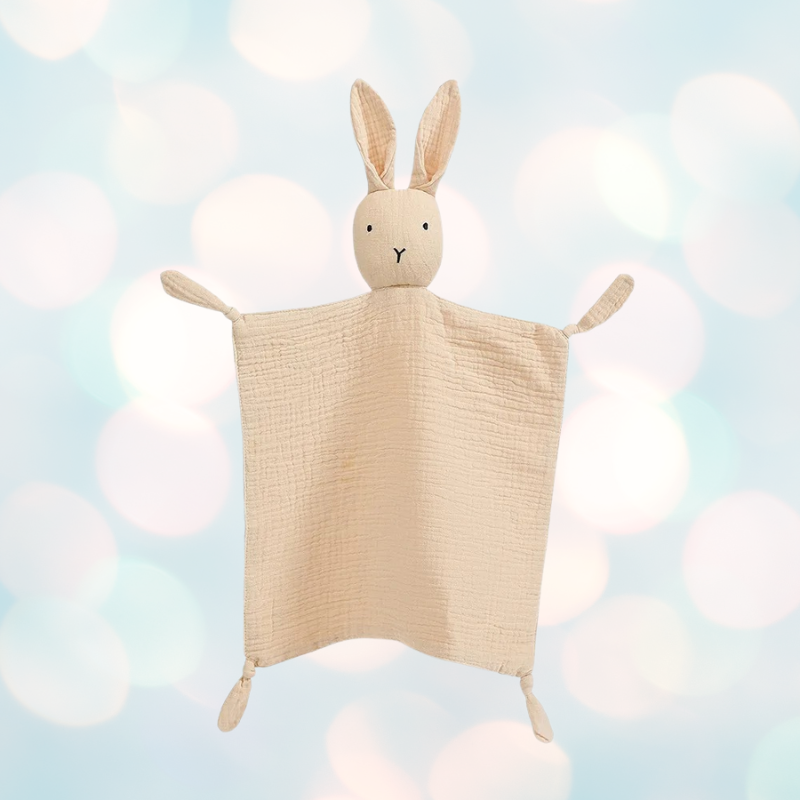 Doudou lapin beige en coton