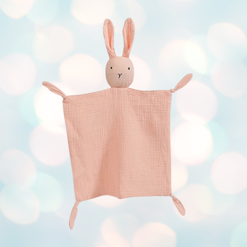 Doudou lapin rose pour bébé fille
