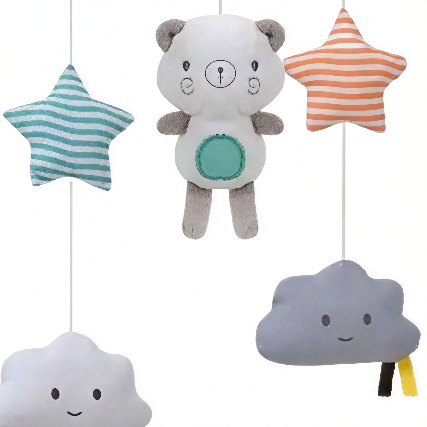 Mobile musical bébé gros plan ours étoiles nuages