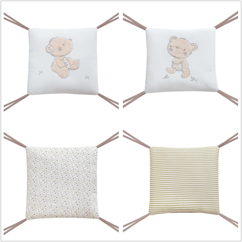 tour de lit bebe respirant beige motif ours