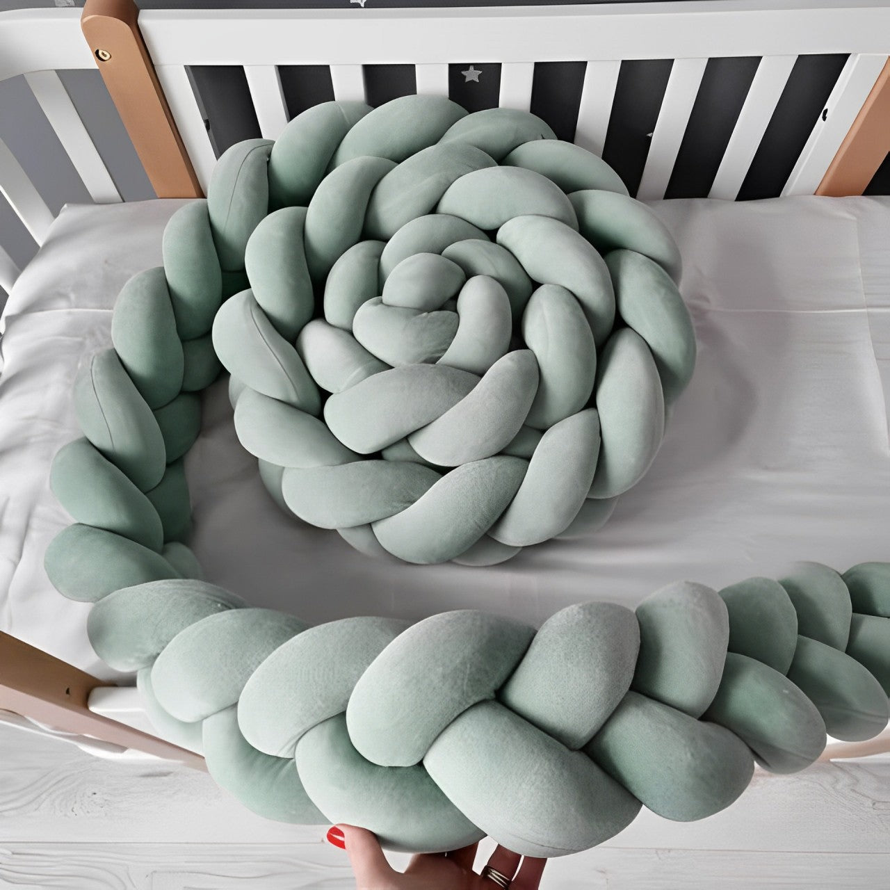 tresse-de-lit-douce-vert-sauge-pas-cher