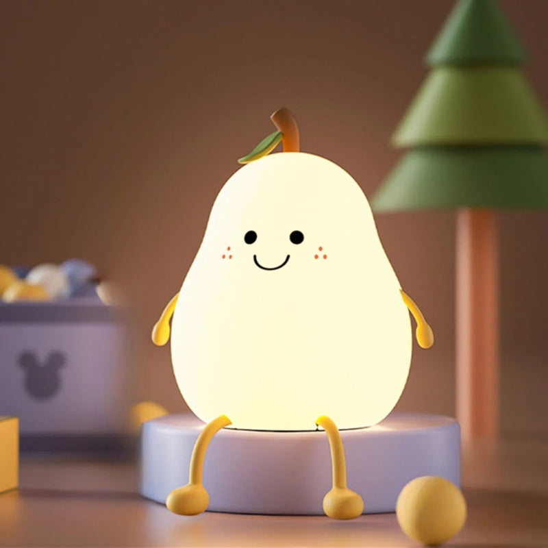 Veilleuse bébé LED forme poire lumière de nuit apaisante