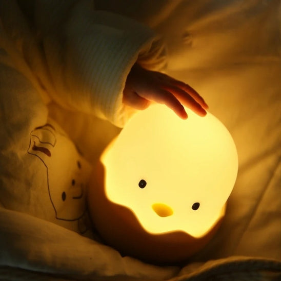 veilleuse bebe poussin led silicone sans bpa securite enfant