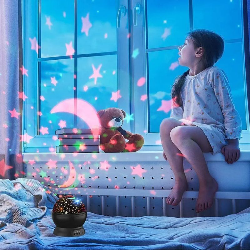 Veilleuse bébé projection plafond ambiance chaleureuse dans la chambre