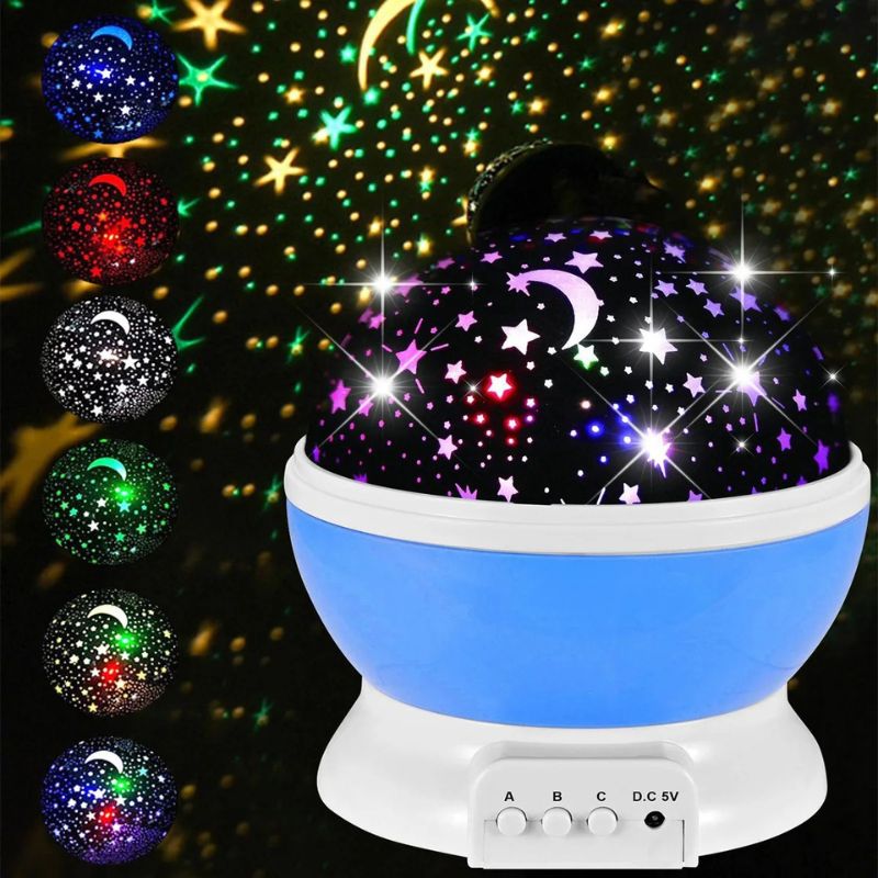 Veilleuse bébé projection plafond couleur bleue