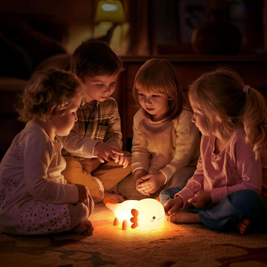 veilleuse de nuit usb rose portable allumee enfants curieux