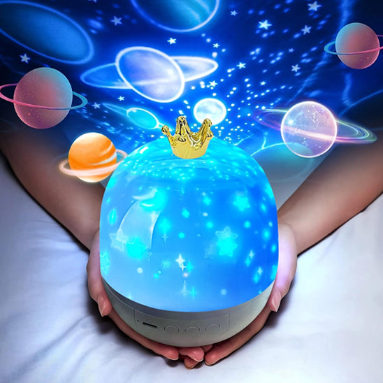 veilleuse projection bebe rotation 360 theme planetes