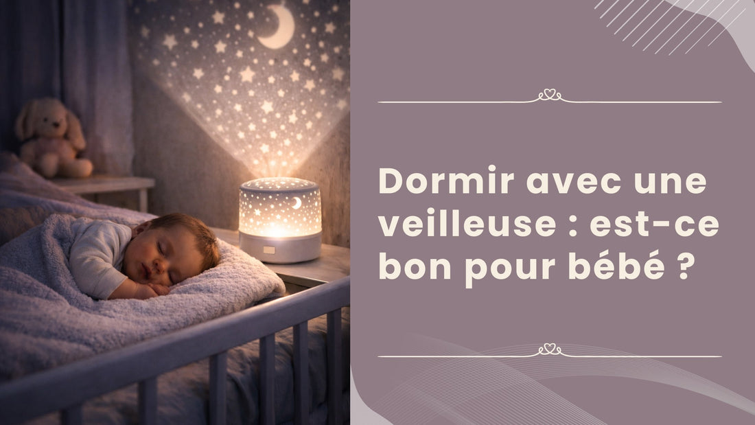Veilleuse projection avec bébé endormi paisiblement