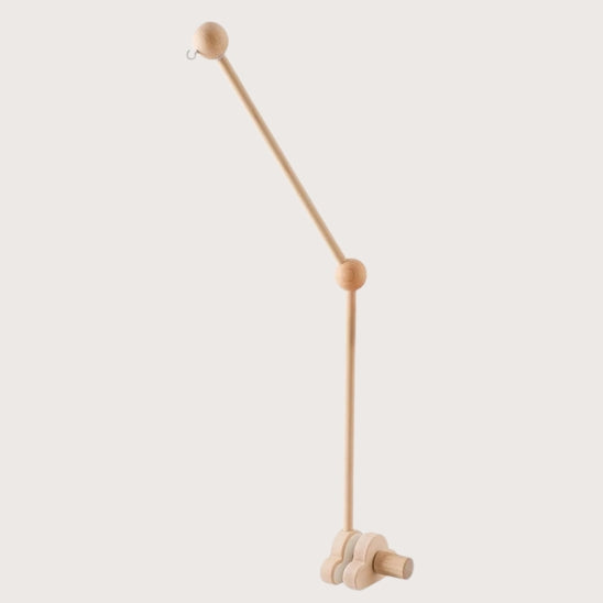 Bras articulé en bois fixation sécurisée pour mobile bebe