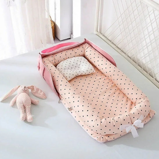 Cocon bébé rose, réducteur de lit confortable bébé fille