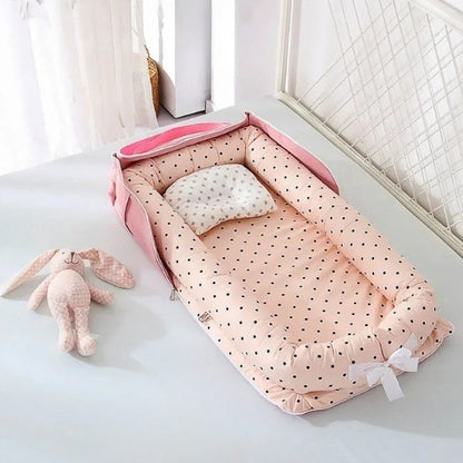 Cocon bébé rose, réducteur de lit confortable bébé fille