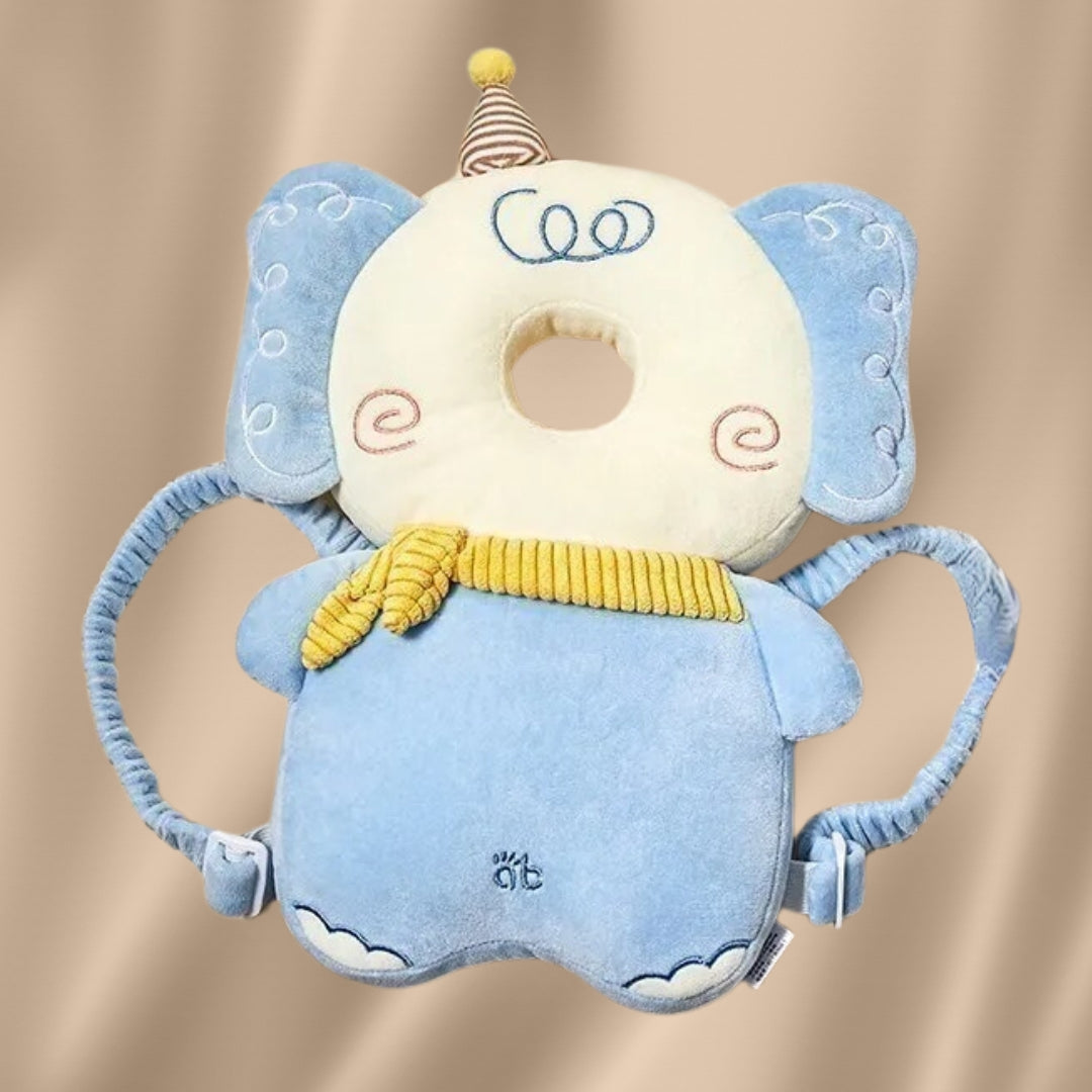 Coussin bebe éléphant bleu et blanc confortable et sécurisant