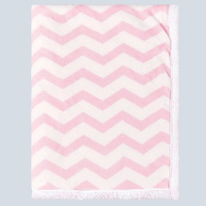 Couverture bebe polaire motifs géométriques roses