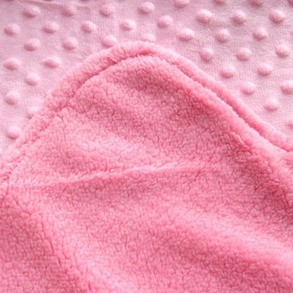 Couverture bébé rose bi-matières coton et minky toute douce