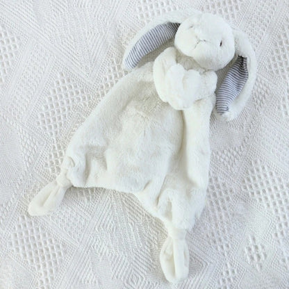 Doudou lapin doux blanc pour bébé adapté dès la naissance