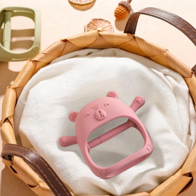 Gant de dentition apaisant couleur rose pour bébé