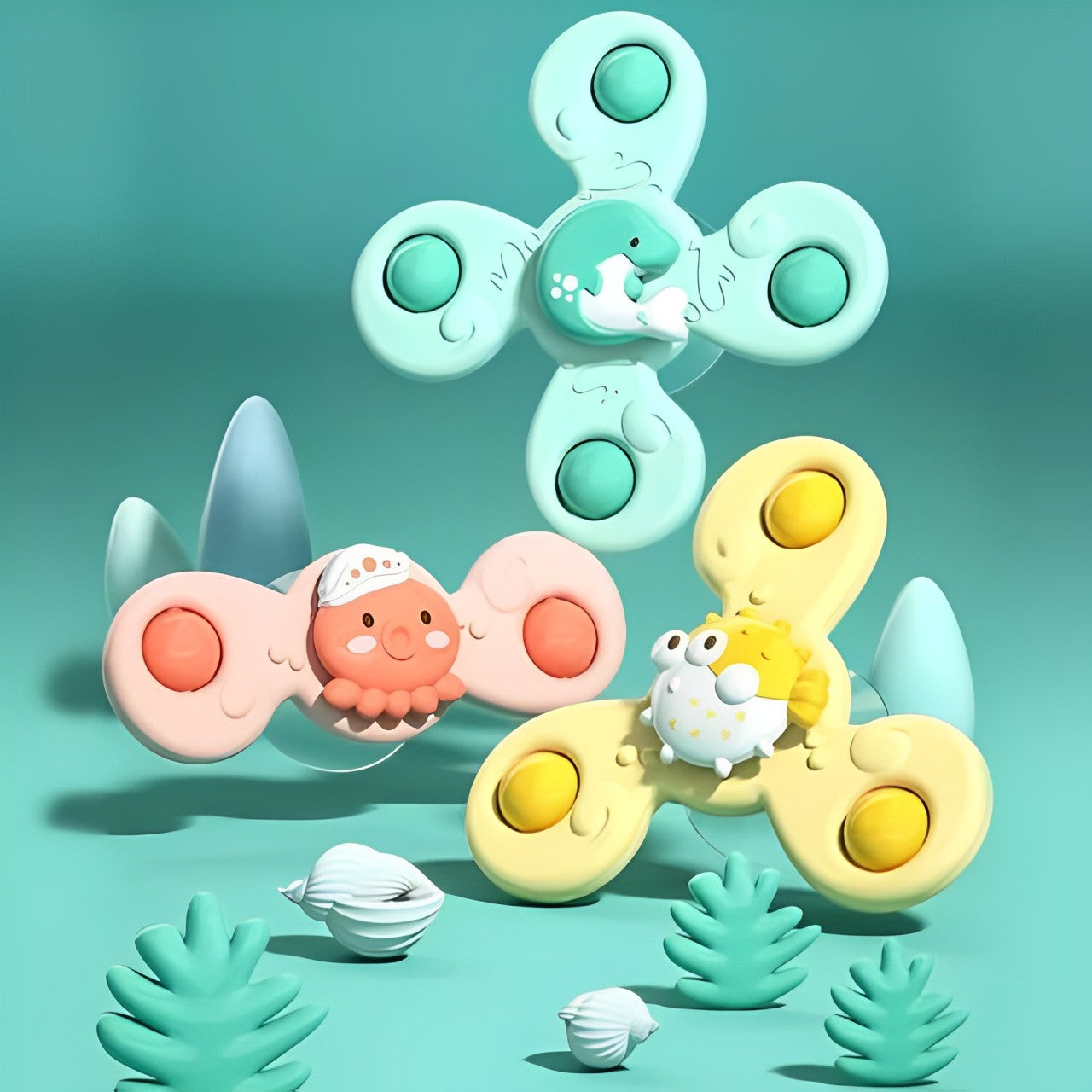 Jouet bebe toupies sensorielles rotatives colorées