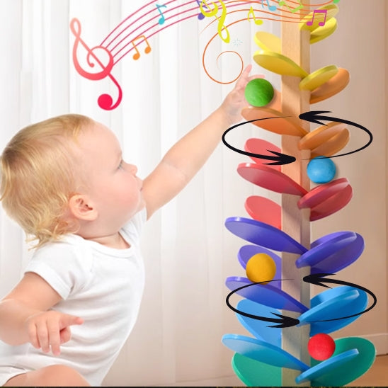 Jouet en bois bébé balle roulant dans l’arbre musical