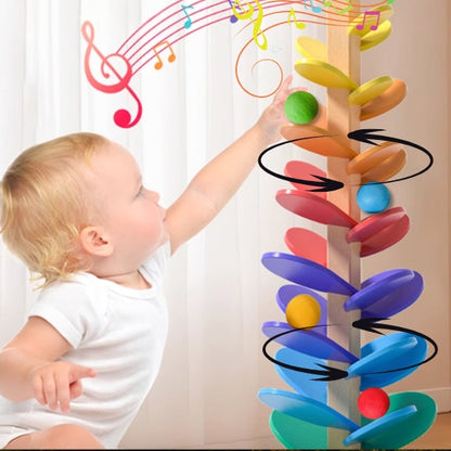 Jouet en bois bébé balle roulant dans l’arbre musical