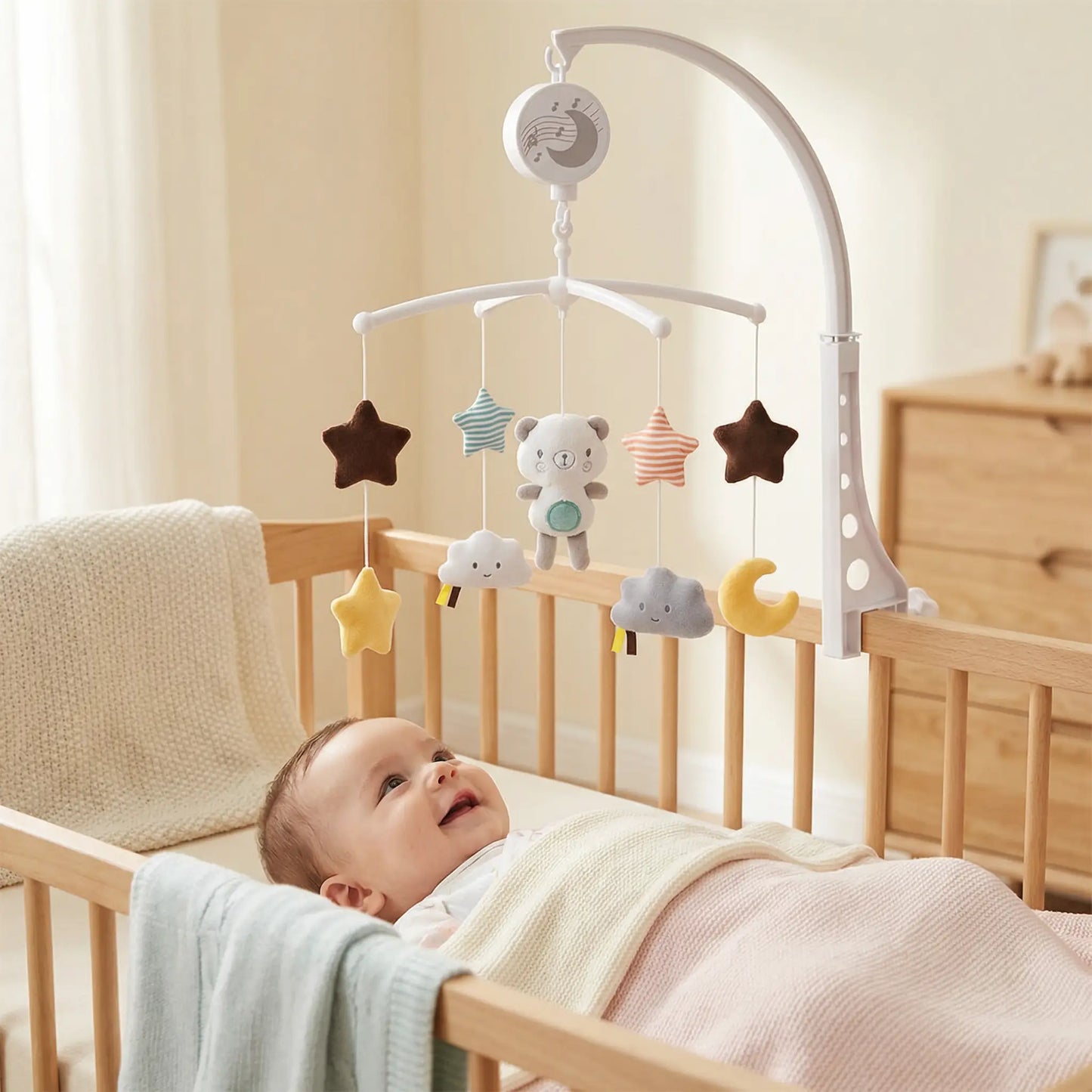 Mobile musical bébé moment éveil sensoriel