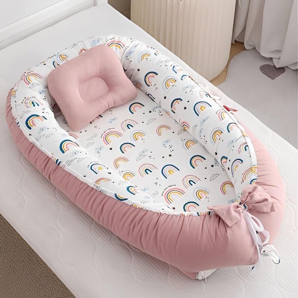 Reducteur de lit rose, cadeau de naissance pour bébé fille