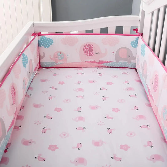 Tour de lit bébé fille assurant une protection complète contre les barreaux