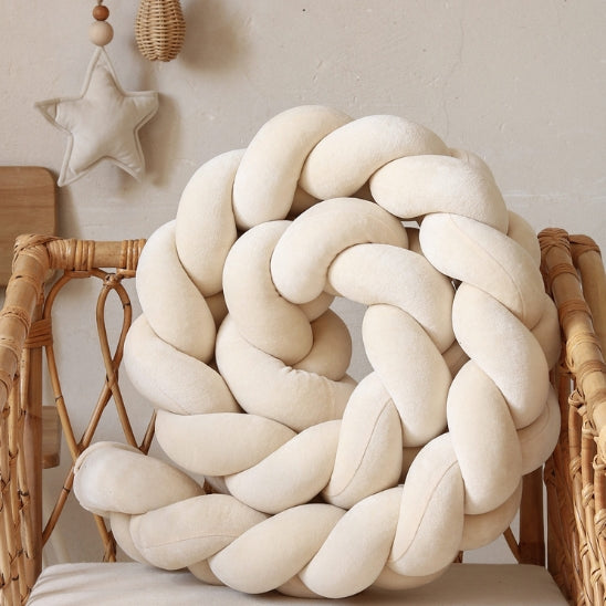 Tresse de lit bébé 3 brins crème décoration chambre enfant