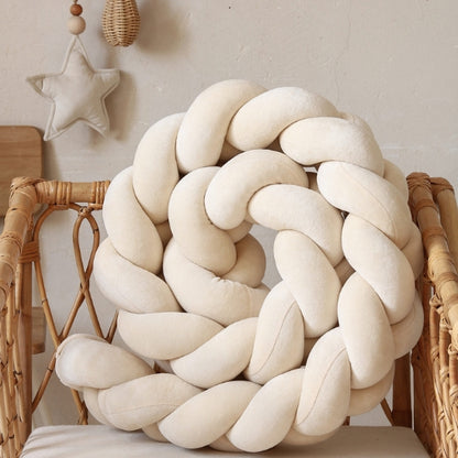 Tresse de lit bébé 3 brins crème décoration chambre enfant