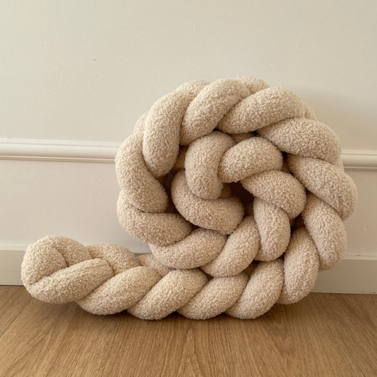 Tresse de lit bébé en bouclette 300cm beige clair