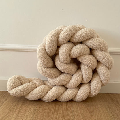 Tresse de lit bébé en bouclette 300cm beige clair