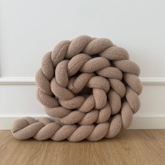 Tresse de lit bébé en bouclette 300cm beige foncé