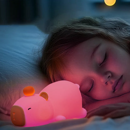 Veilleuse bebe animal lumière led rose