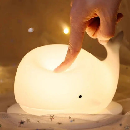 Veilleuse bébé baleine sans danger en silicone souple