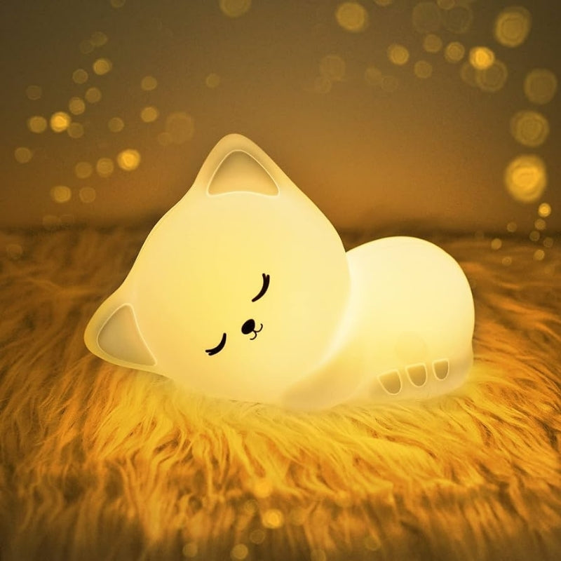 Veilleuse bébé chat lumière LED chaude