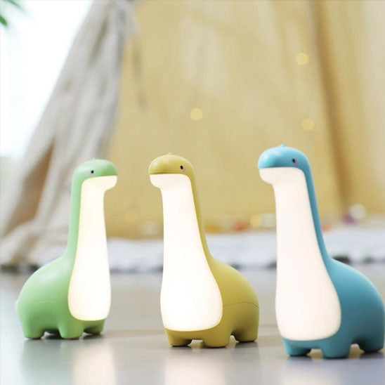 Veilleuse bebe dinosaure rechargeable sans BPA trois veilleuses allumées
