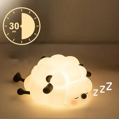 Veilleuse bébé LED mouton avec minuterie intégrée