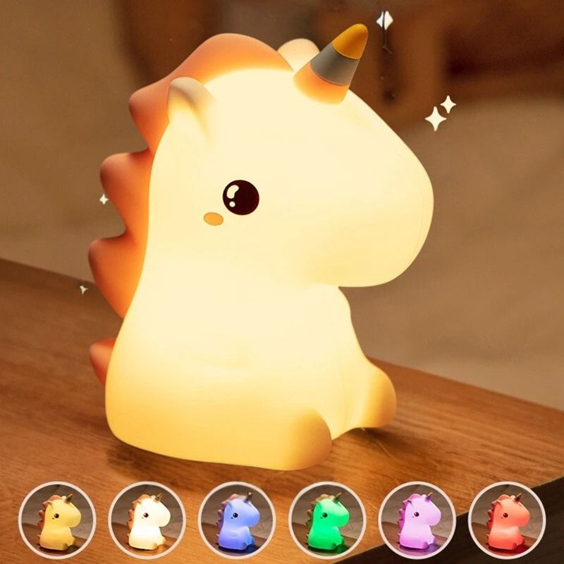 Veilleuse bebe licorne lampe led multicolore