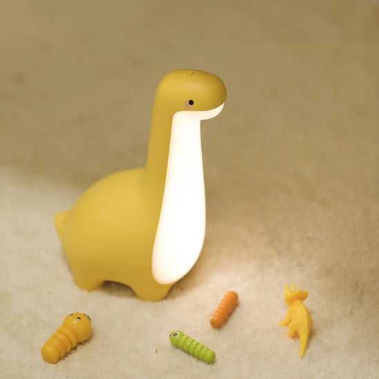Veilleuse bebe portable en forme de dinosaure jaune