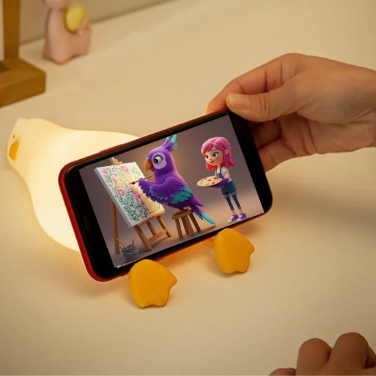 Veilleuse de nuit canard avec support téléphone