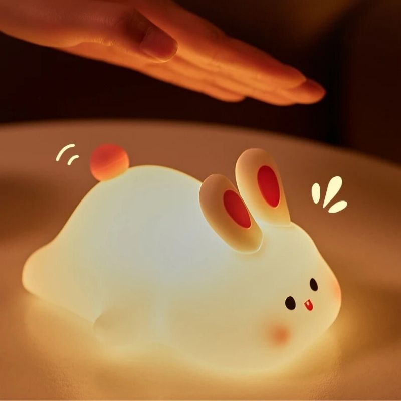 Veilleuse lapin LED tactile main changeant lumière