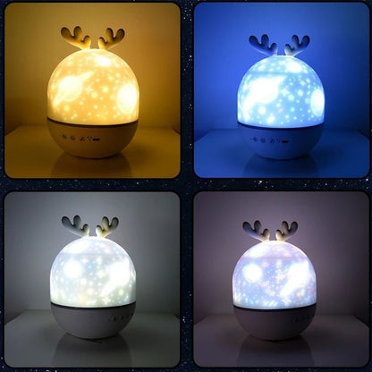 Veilleuse musicale bébé LED montrant quatre couleurs différentes
