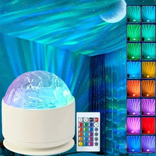 Veilleuse projection LED en rotation sur le plafond et mur